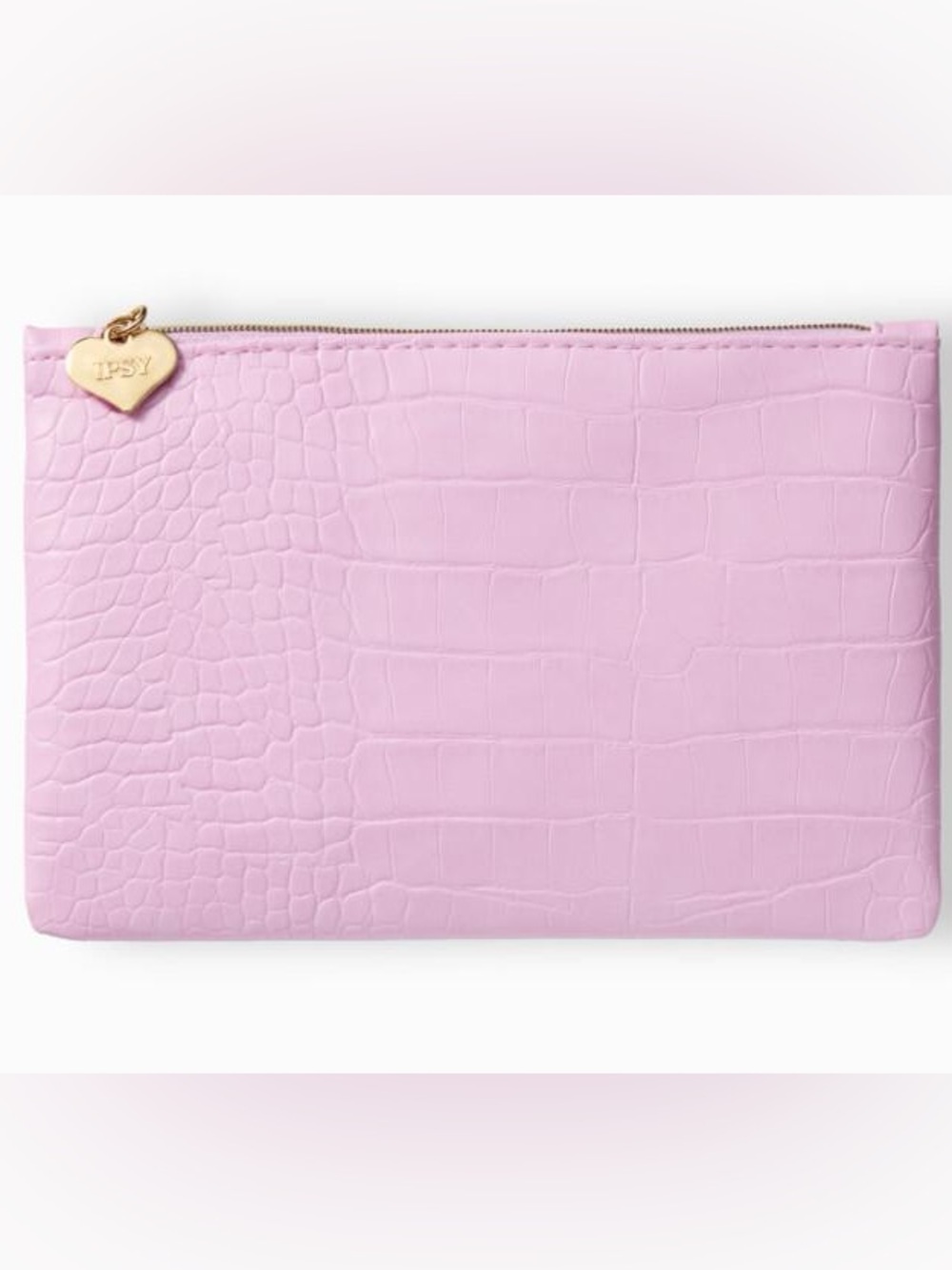 Ipsy Glam Makeup Bag | Embossed Pink Faux Croc